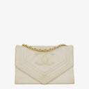 Chanel Small Envelope White Leather Flap Bag