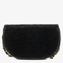Chanel Small Half-Moon Black Velvet Flap Bag