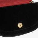 Chanel Small Half-Moon Black Velvet Flap Bag