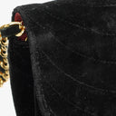 Chanel Small Half-Moon Black Velvet Flap Bag