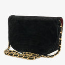 Chanel Small Half-Moon Black Velvet Flap Bag