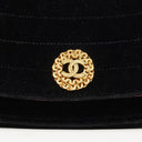 Chanel Small Half-Moon Black Velvet Flap Bag