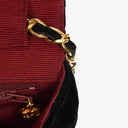 Chanel Small Half-Moon Black Velvet Flap Bag