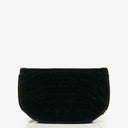 Chanel Small Half-Moon Black Velvet Flap Bag