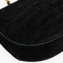 Chanel Small Half-Moon Black Velvet Flap Bag