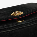 Chanel Small Half-Moon Black Velvet Flap Bag