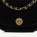 Chanel Small Half-Moon Black Velvet Flap Bag