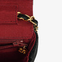 Chanel Small Half-Moon Black Velvet Flap Bag
