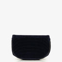 Chanel Small Half-Moon Navy Velvet Flap Bag