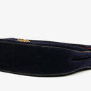 Chanel Small Half-Moon Navy Velvet Flap Bag