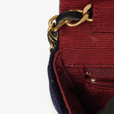 Chanel Small Half-Moon Navy Velvet Flap Bag