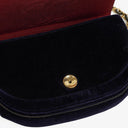 Chanel Small Half-Moon Navy Velvet Flap Bag
