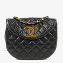 Chanel Maxi CC Logo Black Quilted Lambskin Small Single Flap Bag