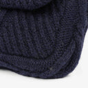 Chanel Small Navy Paris-Hamburg Cable Knit Fabric With Calfskin Flap Bag