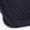 Chanel Small Navy Paris-Hamburg Cable Knit Fabric With Calfskin Flap Bag