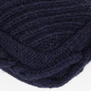 Chanel Small Navy Paris-Hamburg Cable Knit Fabric With Calfskin Flap Bag