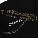 Chanel Small Navy Paris-Hamburg Cable Knit Fabric With Calfskin Flap Bag