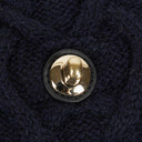 Chanel Small Navy Paris-Hamburg Cable Knit Fabric With Calfskin Flap Bag