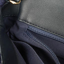 Chanel Small Navy Paris-Hamburg Cable Knit Fabric With Calfskin Flap Bag