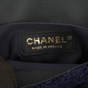 Chanel Small Navy Paris-Hamburg Cable Knit Fabric With Calfskin Flap Bag