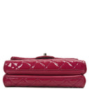 Chanel Small Rock In Rome Single Flap Bag Quilted Patent Leather Silver-Tone Hardware