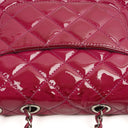 Chanel Small Rock In Rome Single Flap Bag Quilted Patent Leather Silver-Tone Hardware