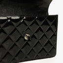 Chanel Small Single Black Quilted Patent Leather Flap Bag
