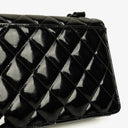 Chanel Small Single Black Quilted Patent Leather Flap Bag