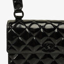 Chanel Small Single Black Quilted Patent Leather Flap Bag