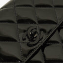 Chanel Small Single Black Quilted Patent Leather Flap Bag