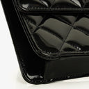 Chanel Small Single Black Quilted Patent Leather Flap Bag