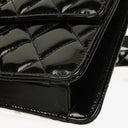 Chanel Small Single Black Quilted Patent Leather Flap Bag