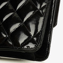 Chanel Small Single Black Quilted Patent Leather Flap Bag