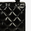 Chanel Small Single Black Quilted Patent Leather Flap Bag