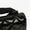 Chanel Small Single Black Quilted Patent Leather Flap Bag