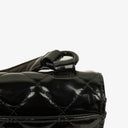 Chanel Small Single Black Quilted Patent Leather Flap Bag