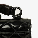 Chanel Small Single Black Quilted Patent Leather Flap Bag