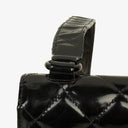 Chanel Small Single Black Quilted Patent Leather Flap Bag