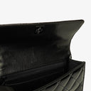 Chanel Small Single Black Quilted Patent Leather Flap Bag