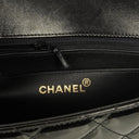 Chanel Small Single Black Quilted Patent Leather Flap Bag