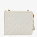 Chanel Small Tassel Flap Bag White Quilted Lambskin Bag