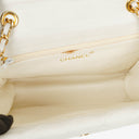 Chanel Small Tassel Flap Bag White Quilted Lambskin Bag