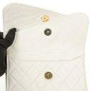 Chanel Small Tassel Flap Bag White Quilted Lambskin Bag