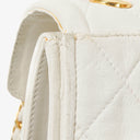 Chanel Small Tassel Flap Bag White Quilted Lambskin Bag