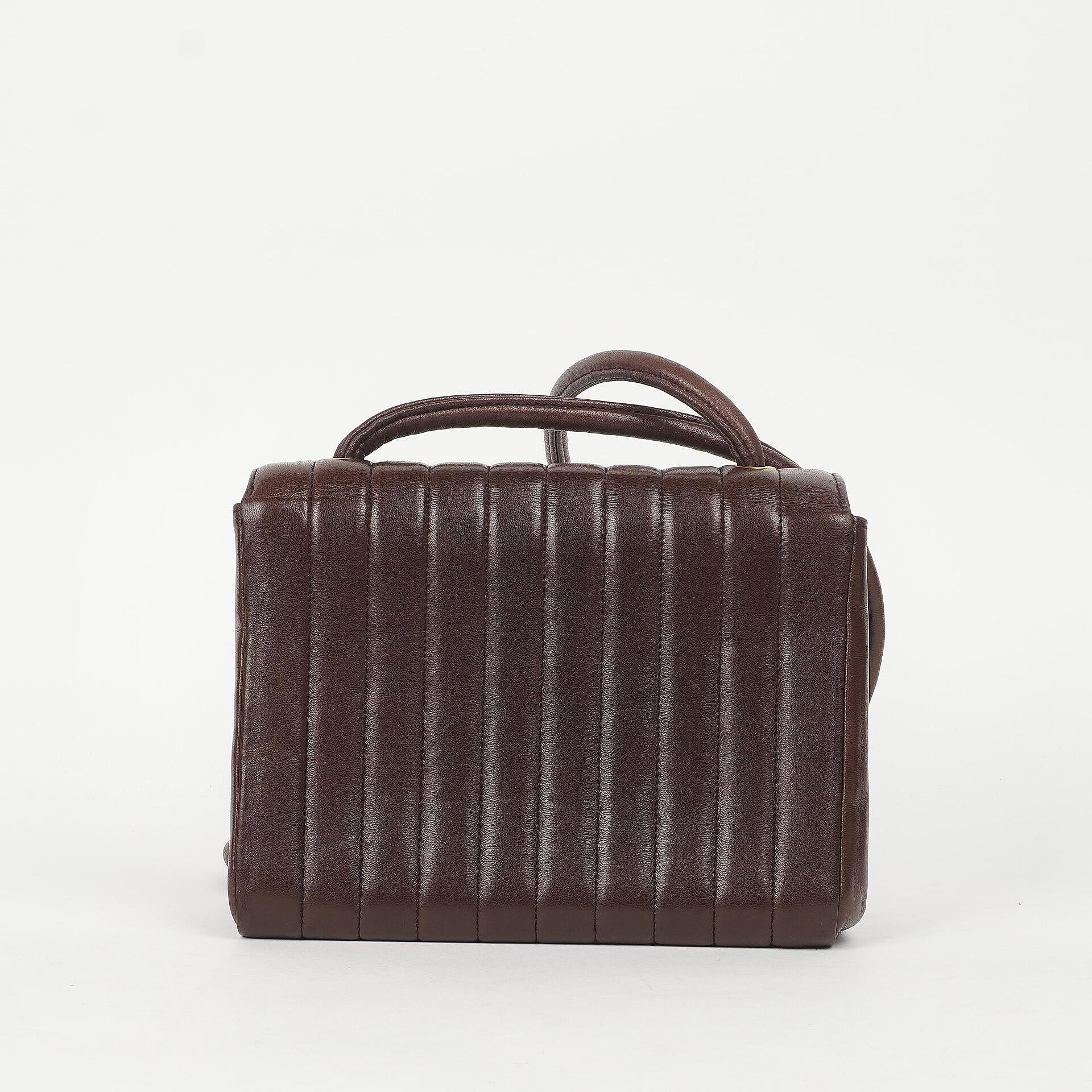 Chanel Small Vintage Classic Flap Bag In Chocolate Brown Vertical Quilted Lambskin And 24K Gold-Plated Hardware