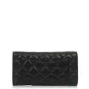 Chanel So Black Large Quilted Lambskin Flap Wallet