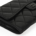 Chanel So Black Large Quilted Lambskin Flap Wallet