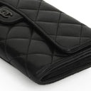 Chanel So Black Large Quilted Lambskin Flap Wallet