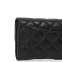 Chanel So Black Large Quilted Lambskin Flap Wallet