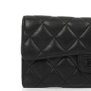 Chanel So Black Large Quilted Lambskin Flap Wallet